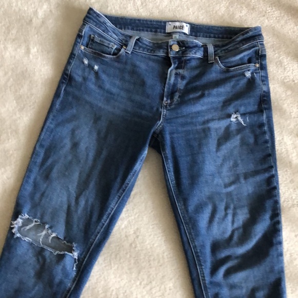 Paige Bridgette straight leg jeans with blown out knee - Picture 8 of 14
